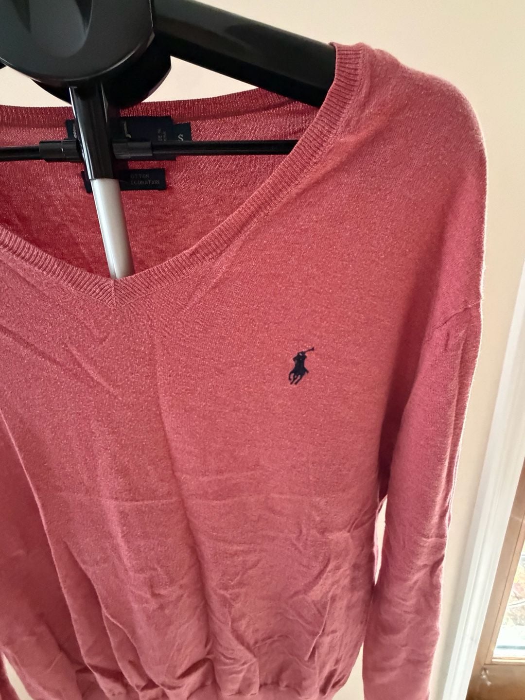 Polo Ralph Lauren Men's Pima Cotton V-Neck Sweater in Rose Pink 3