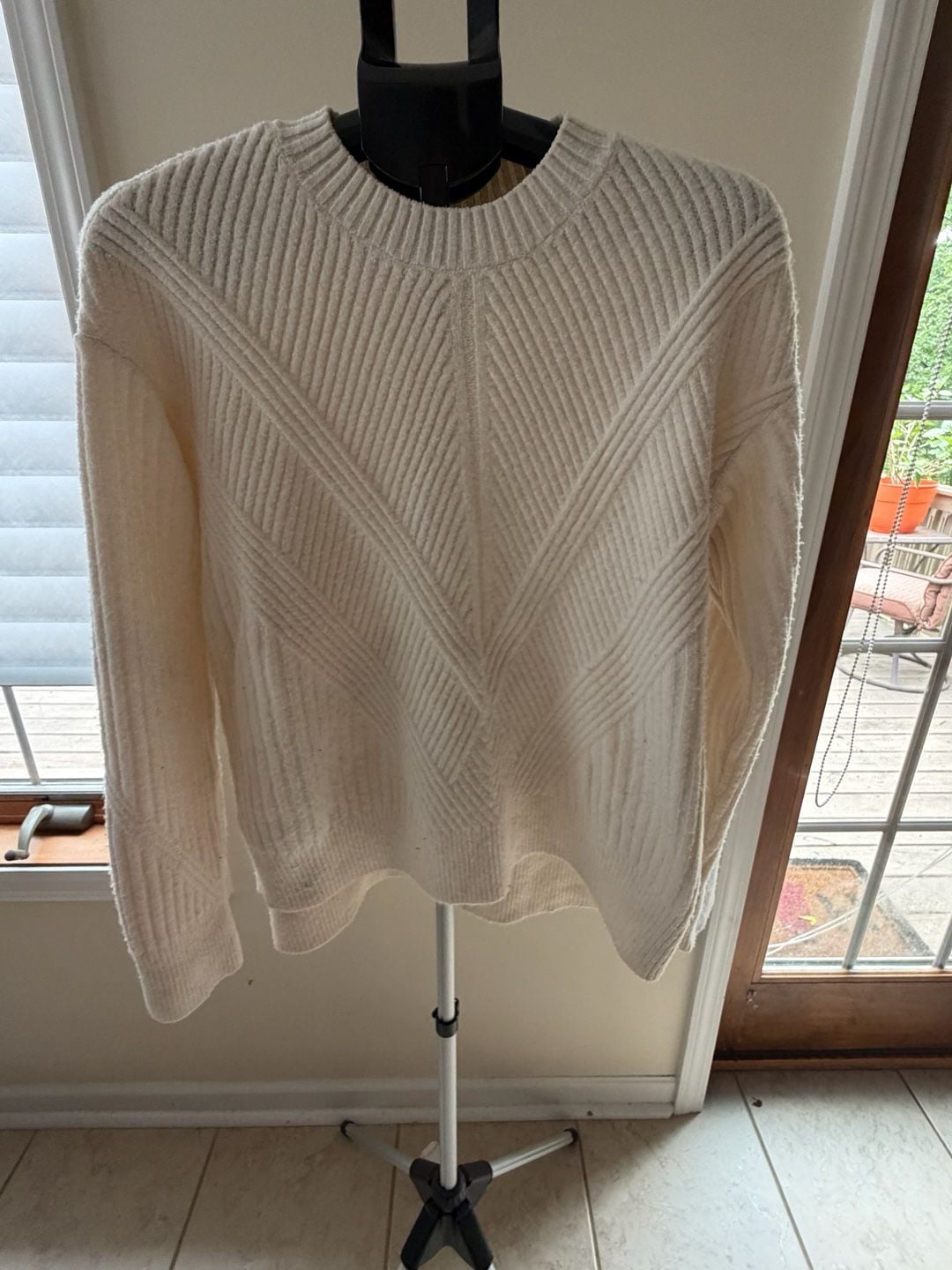 Simply Vera Vera Wang Cream Chevron Ribbed Knit Pullover Sweater 2