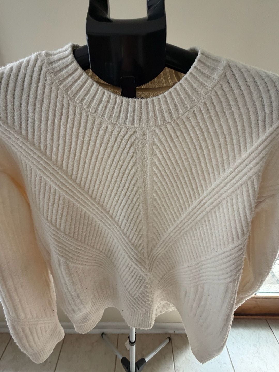 Simply Vera Vera Wang Cream Chevron Ribbed Knit Pullover Sweater 3