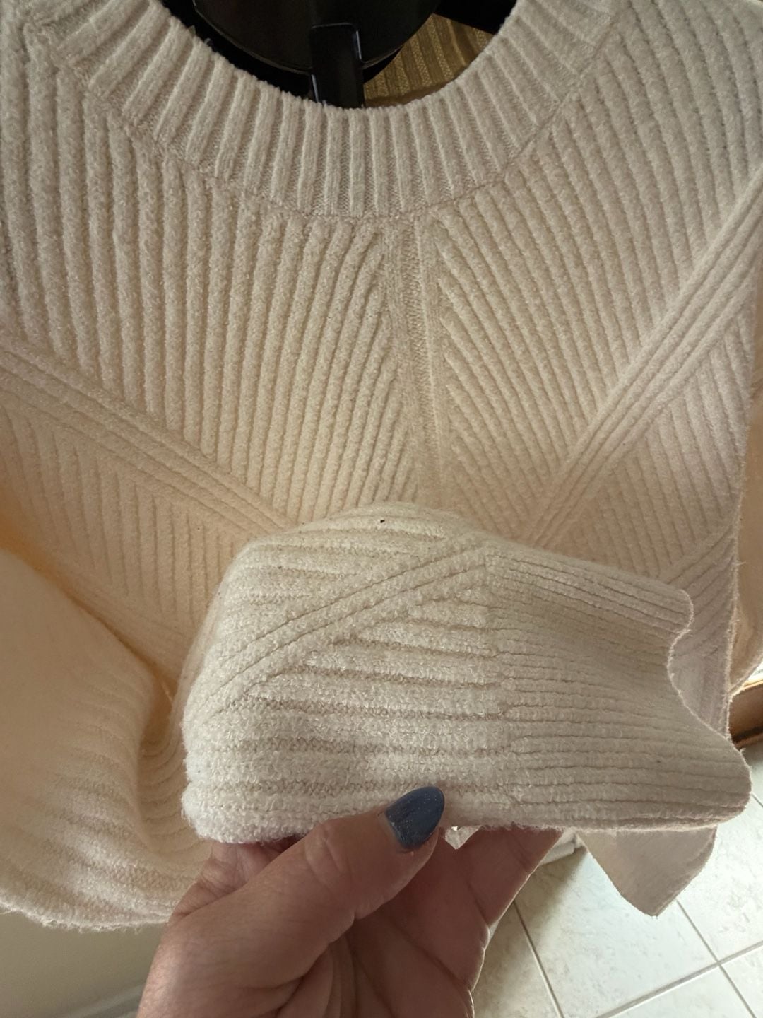 Simply Vera Vera Wang Cream Chevron Ribbed Knit Pullover Sweater 4