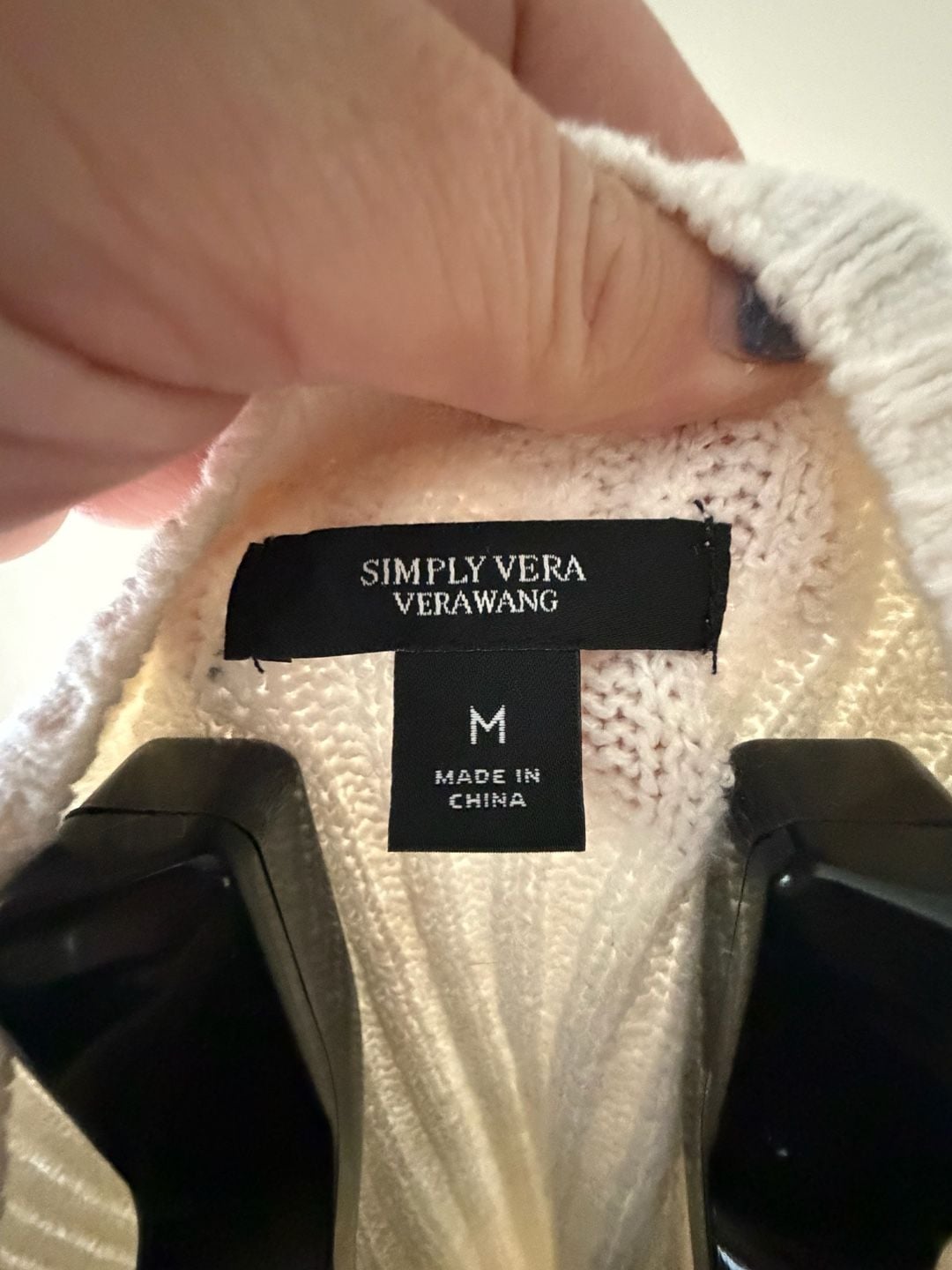 Simply Vera Vera Wang Cream Chevron Ribbed Knit Pullover Sweater 5