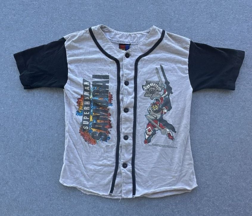 Vintage 1994 Superhuman Samurai Syber-Squad Button Up Baseball Jersey SSS 2