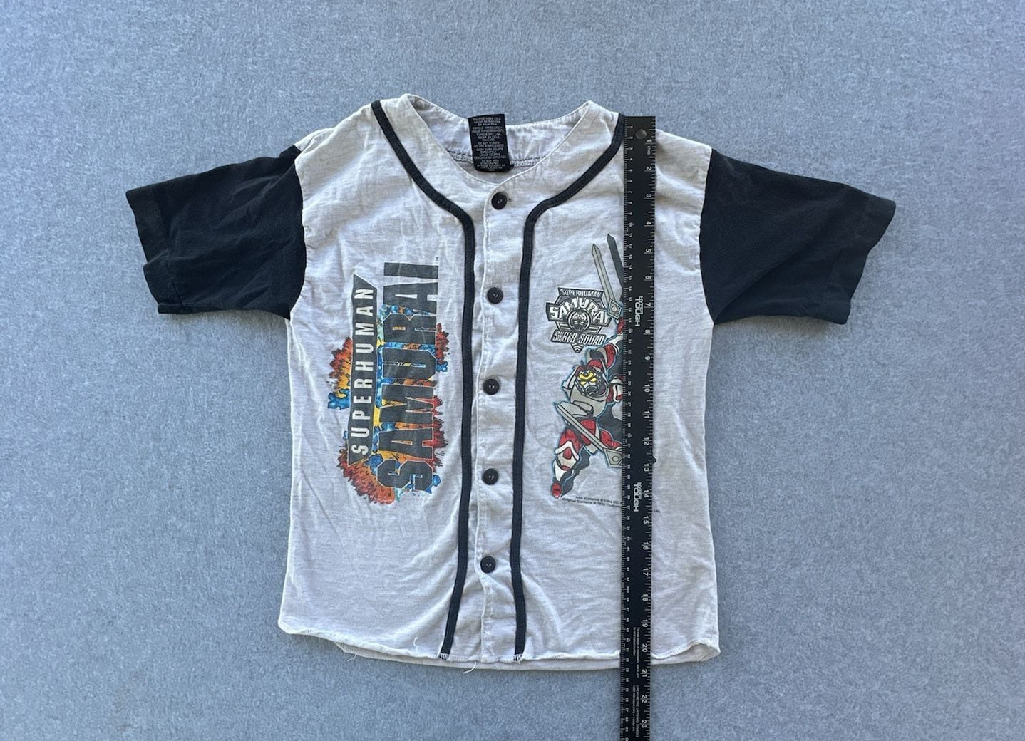 Vintage 1994 Superhuman Samurai Syber-Squad Button Up Baseball Jersey SSS 4