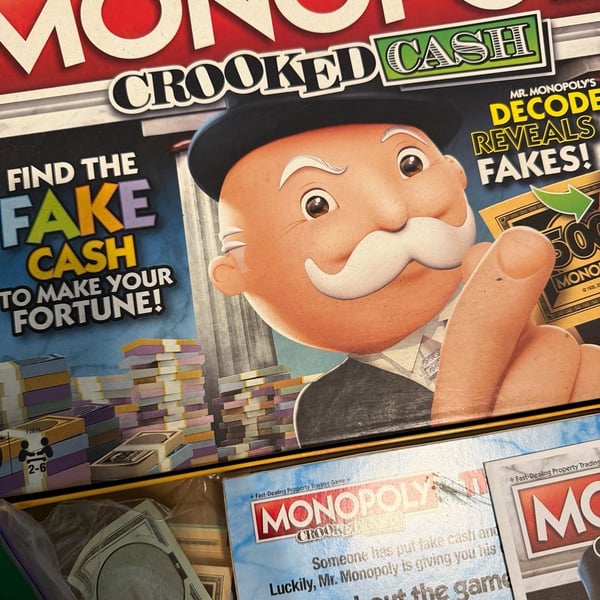 Monopoly Crooked Cash Board Game with Decoder