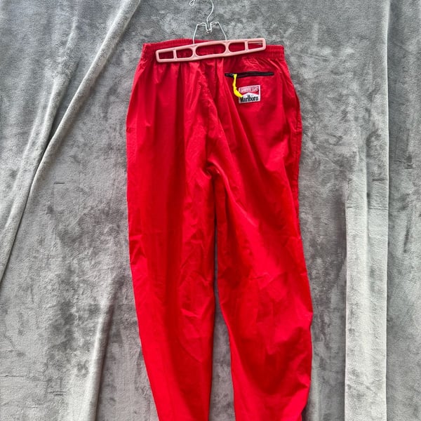 Vintage 90s Marlboro Adventure Team Red Nylon Windbreaker Track Pants