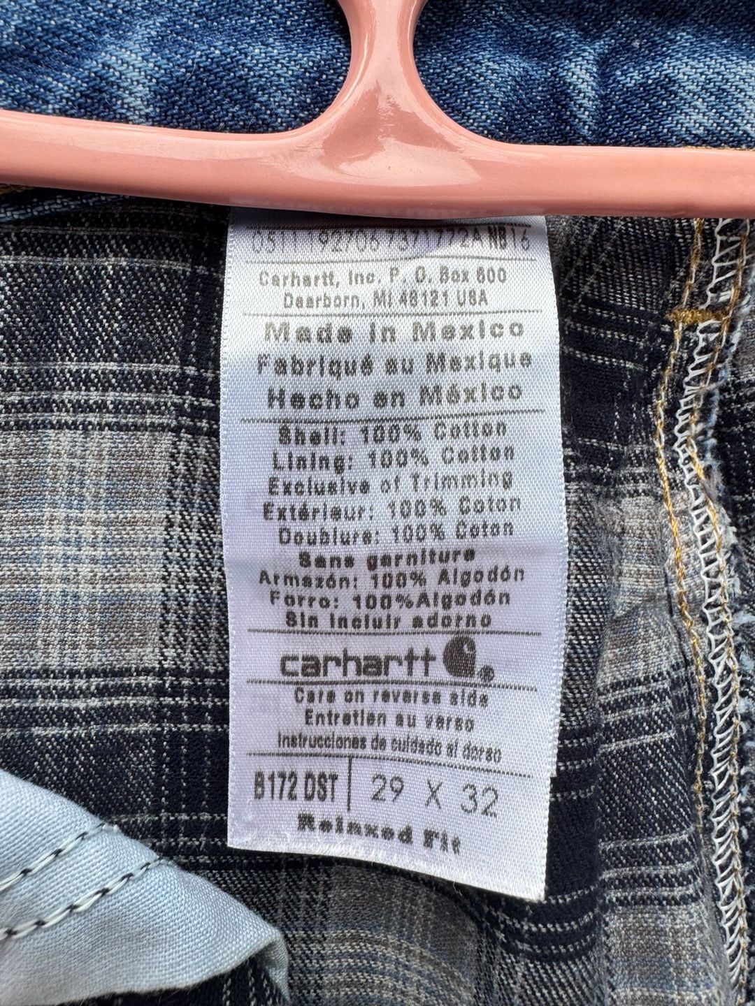Carhartt B172 DST Flannel Lined Relaxed Fit Denim Jeans 29x32 6
