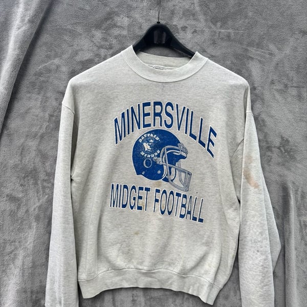 Vintage 80s Minersville Midget Football Graphic Sweatshirt