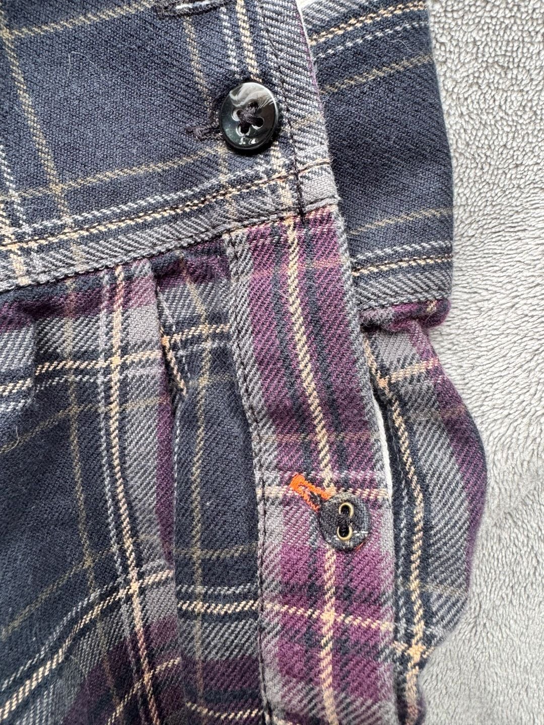Vans Off The Wall Purple and Grey Plaid Flannel Long Sleeve Shirt 6