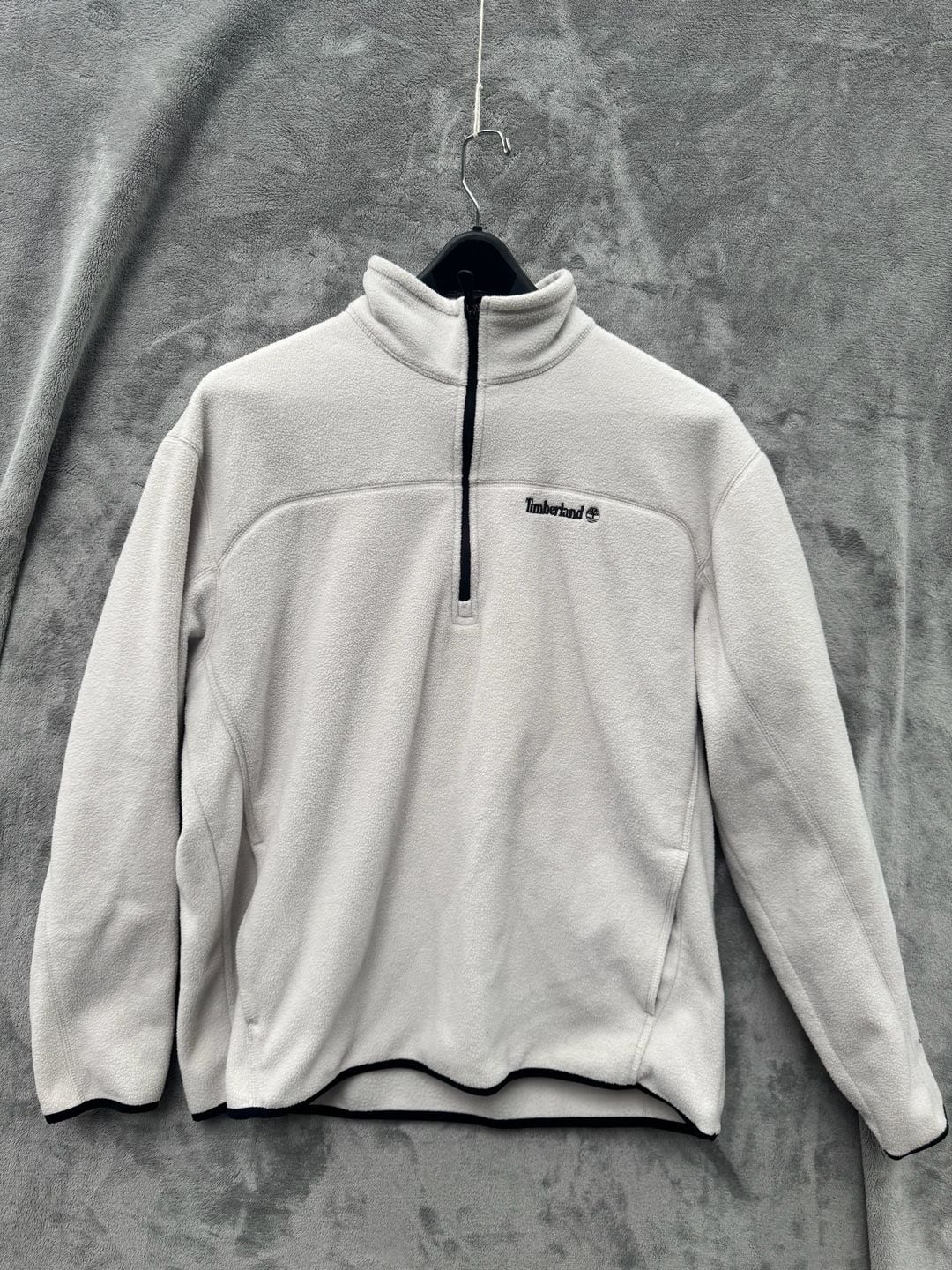 Timberland Polar Fleece 1/4 Zip Pullover Jacket in Cream 2