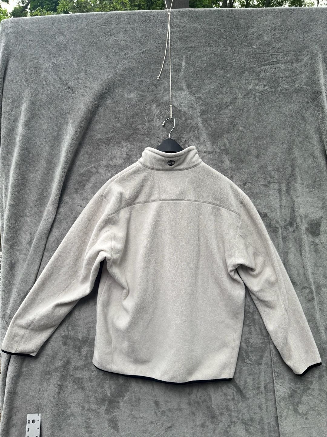 Timberland Polar Fleece 1/4 Zip Pullover Jacket in Cream 3