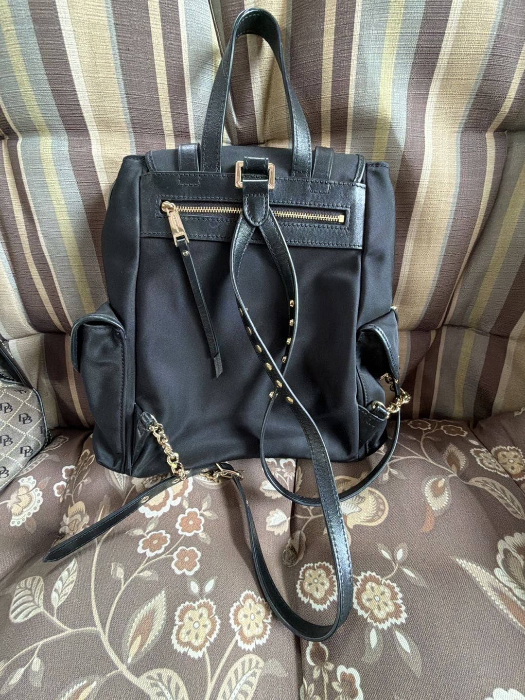 Michael Kors Leila Small Flap Studded Nylon Backpack 5