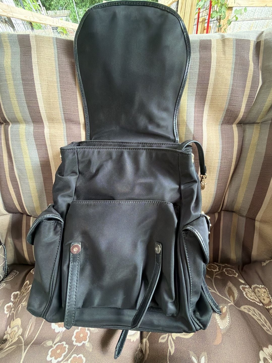 Michael Kors Leila Small Flap Studded Nylon Backpack 6