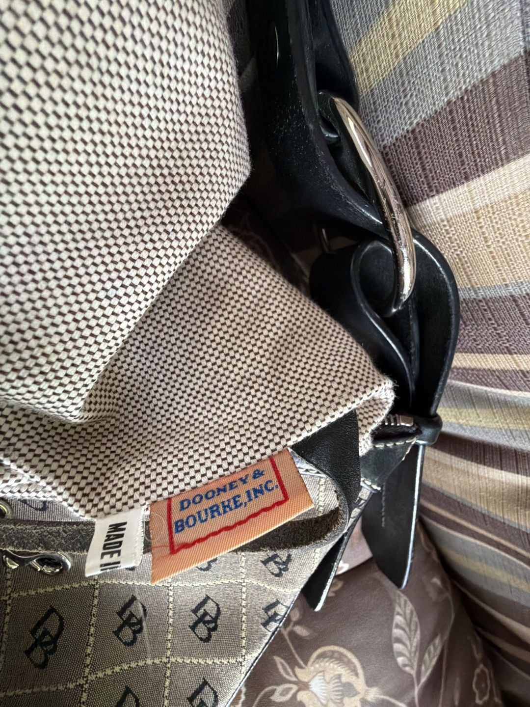 Dooney & Bourke Vintage Signature Quilted Fabric Hobo Bag 4