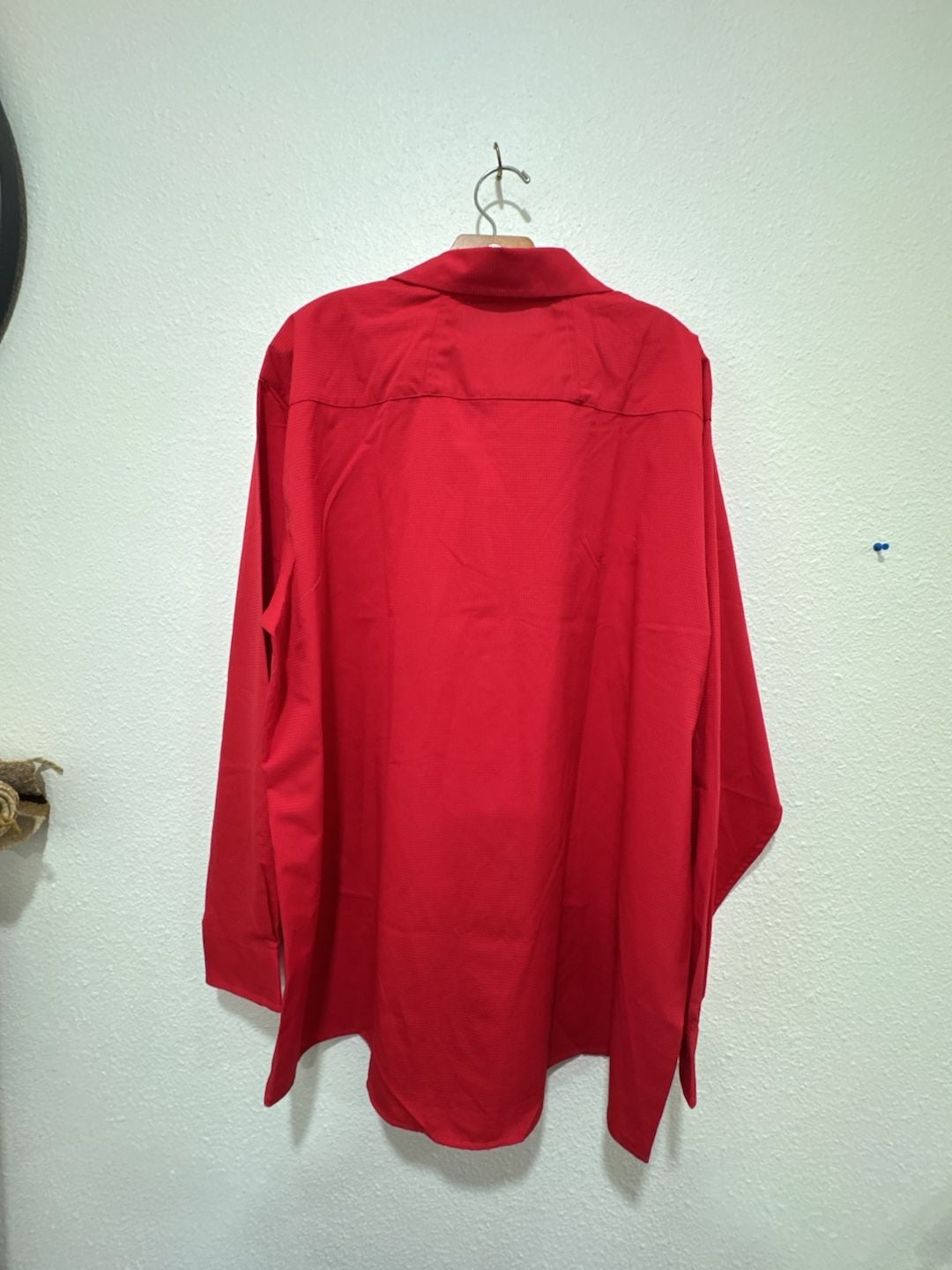 Cintas Comfort Flex Pro Red Long Sleeve Mechanic Work Shirt Angel Name Patch 2XL 5