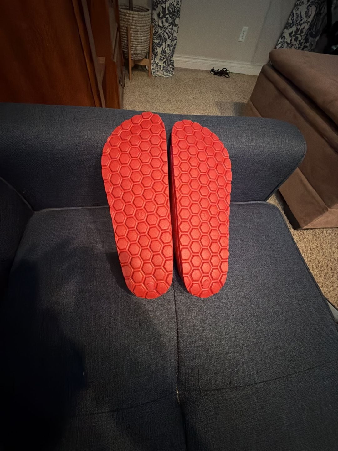 SO Passionfruit Red Women's Double-Strap EVA Slide Sandals 4