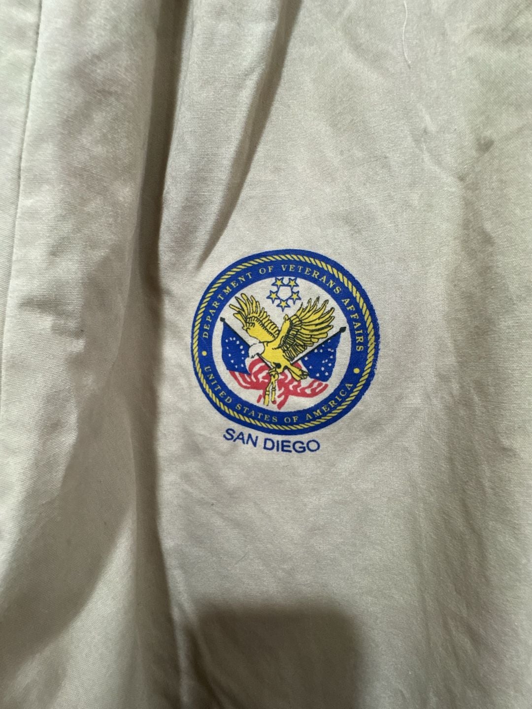 Better Touch Apparel Department of Veterans Affairs San Diego Logo Elastic Waist Snap Front Pants Size XL 6