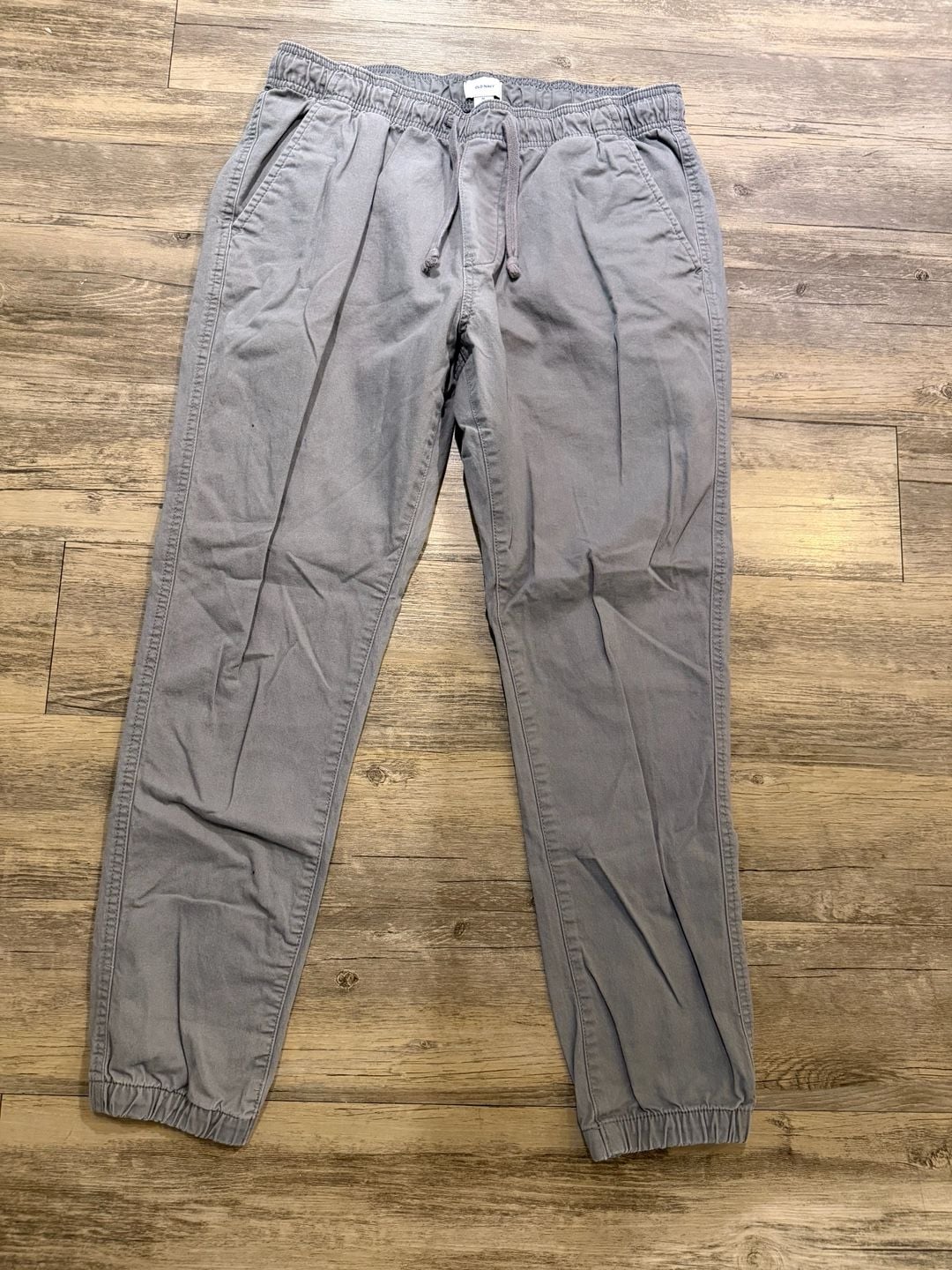 Old Navy Gray Twill Drawstring Jogger Pants 2