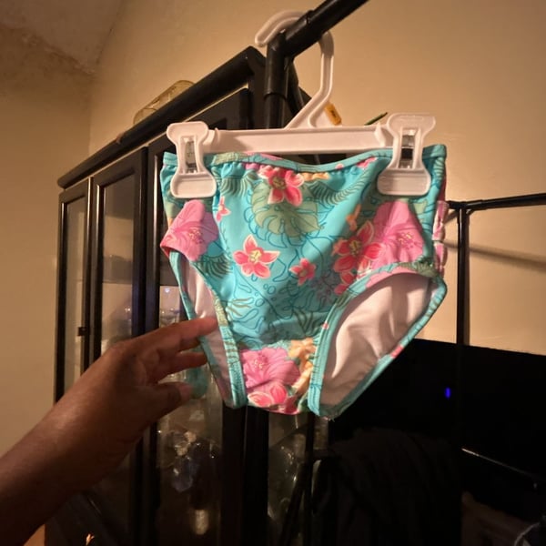 RuffleButts Baby Girl Tropical Hibiscus Floral Ruffle Swim Bottom
