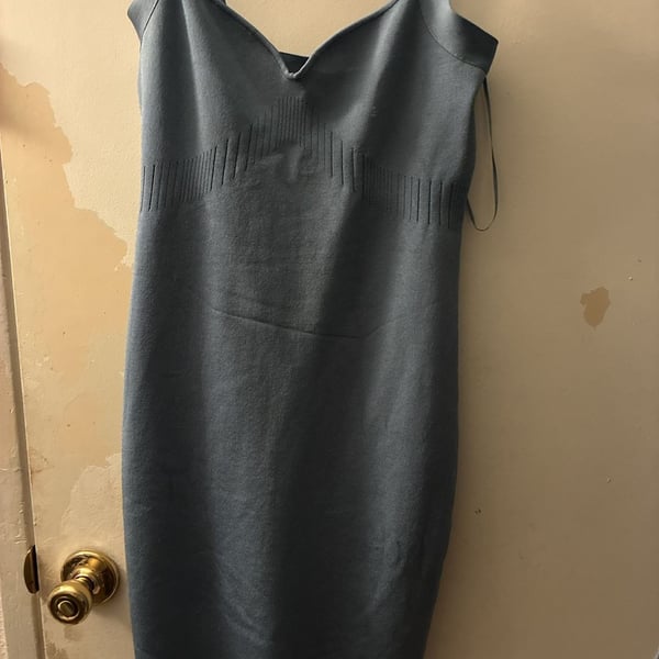 GUESS Close-Fitting Bandage Sweater Midi Dress in Blue