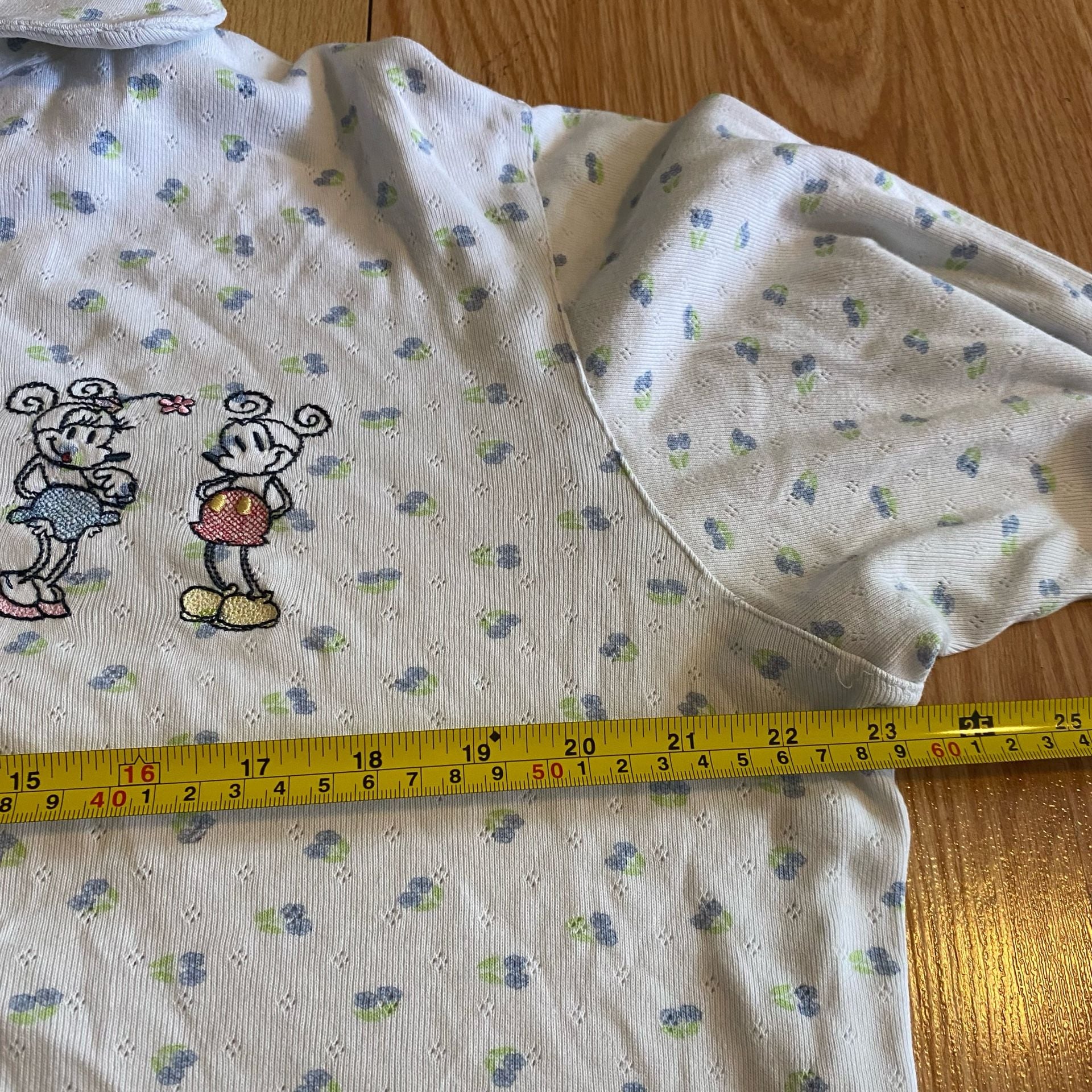 Vintage Disney Store Mickey and Minnie Mouse Embroidered Pointelle Pajama Top 4