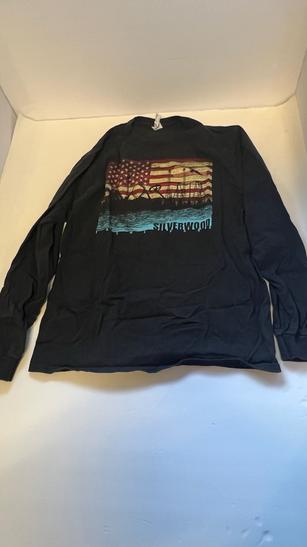 Silverwood Theme Park American Flag Roller Coaster Long Sleeve T-Shirt 2