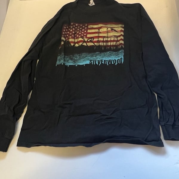 Silverwood Theme Park American Flag Roller Coaster Long Sleeve T-Shirt