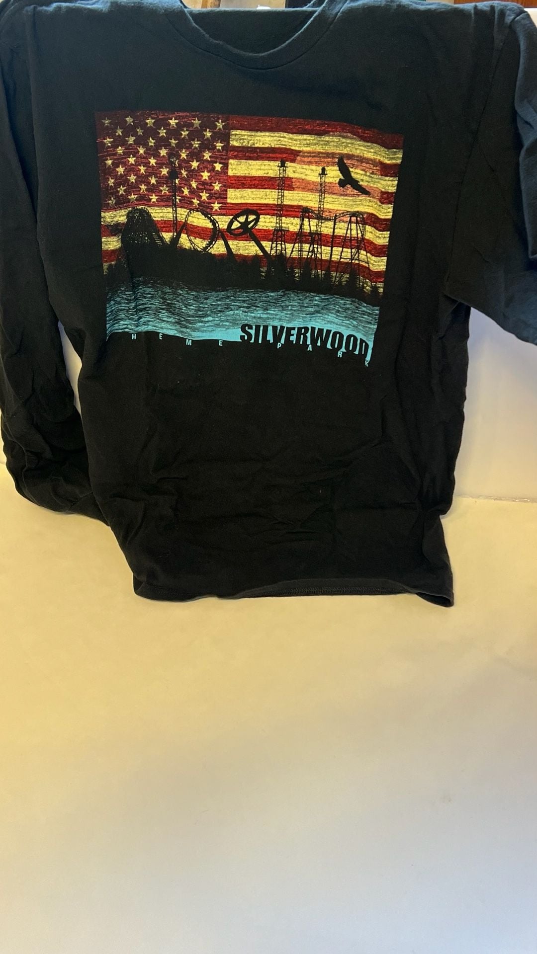 Silverwood Theme Park American Flag Roller Coaster Long Sleeve T-Shirt 3