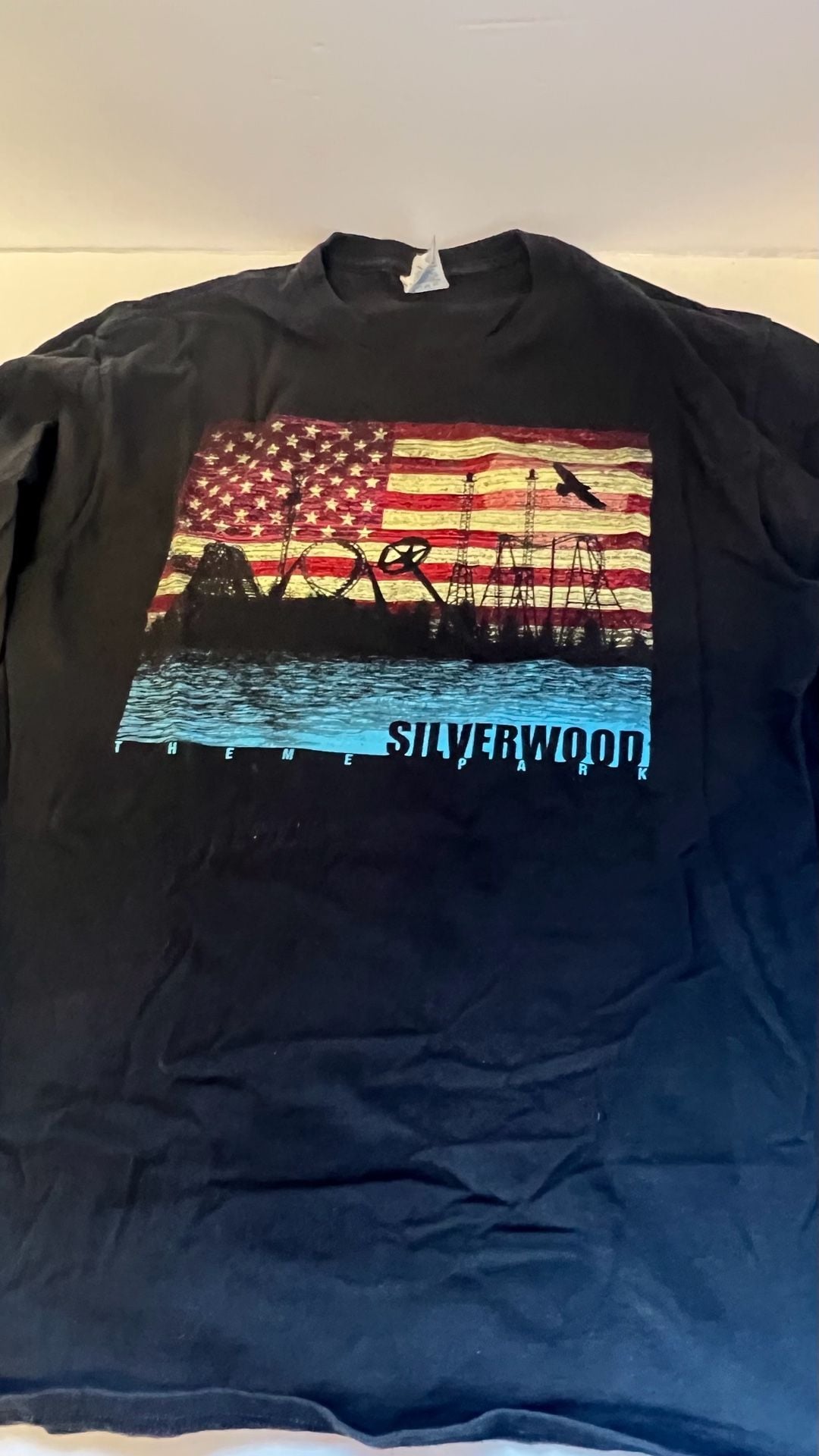 Silverwood Theme Park American Flag Roller Coaster Long Sleeve T-Shirt 5