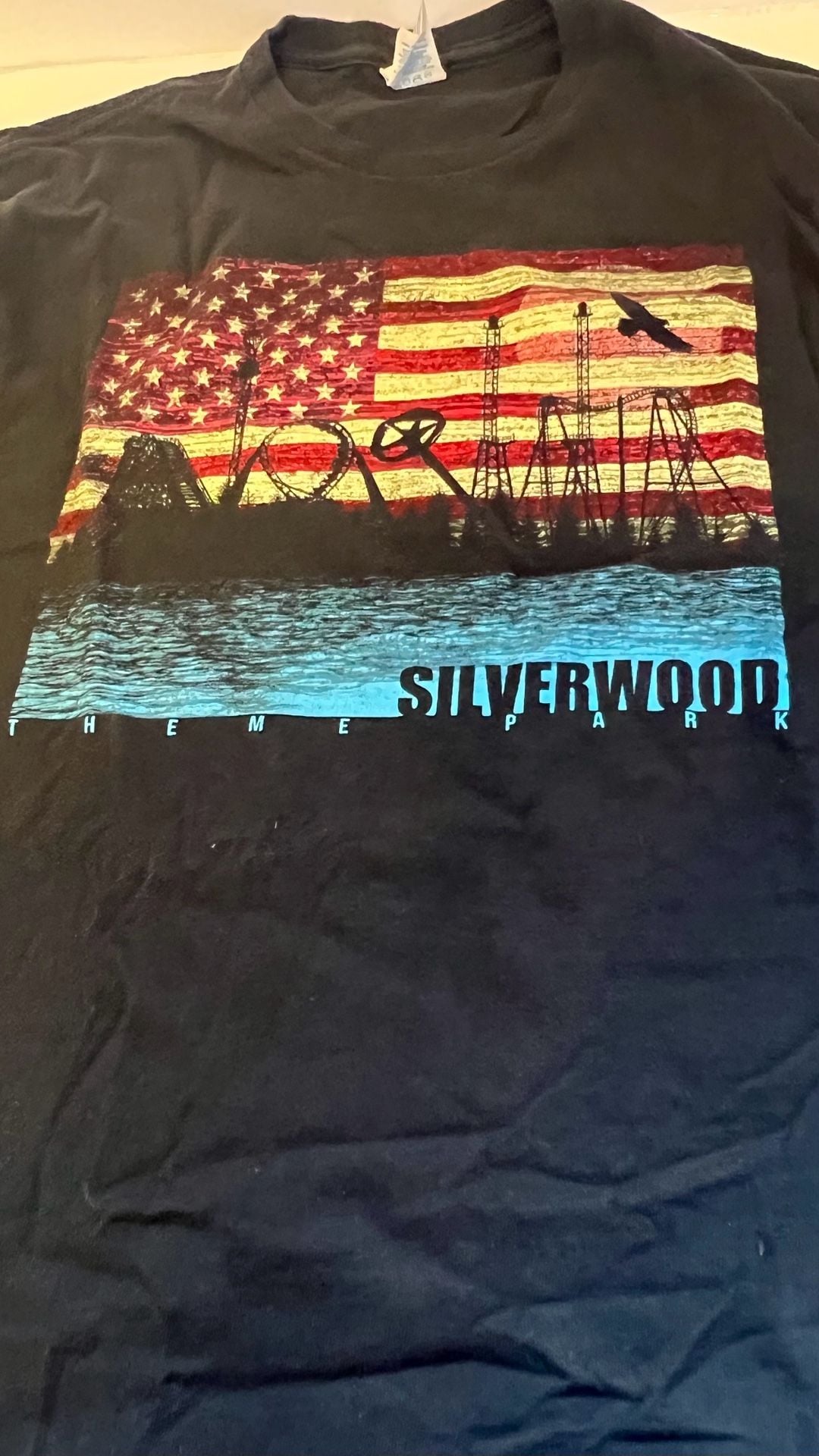 Silverwood Theme Park American Flag Roller Coaster Long Sleeve T-Shirt 6