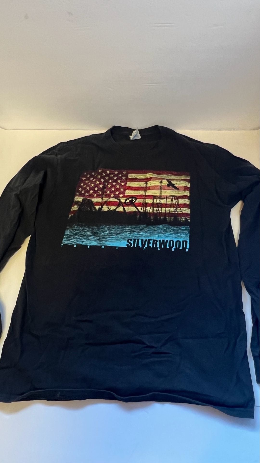 Silverwood Theme Park American Flag Roller Coaster Long Sleeve T-Shirt 7