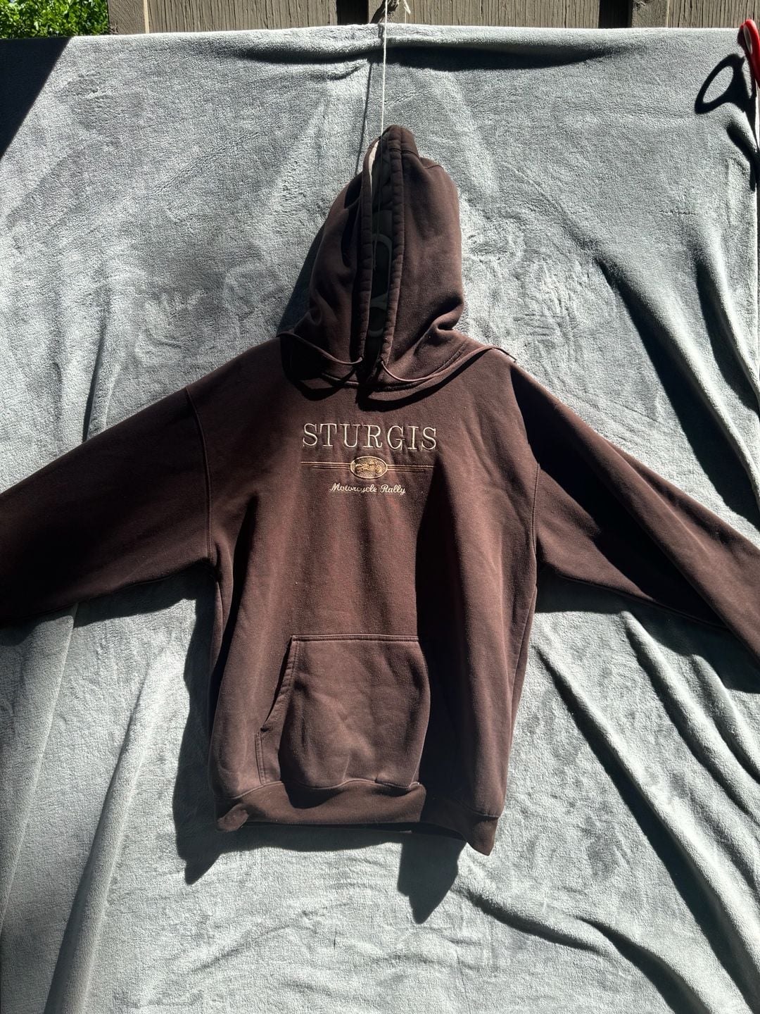 Kenpo Sturgis Motorcycle Rally Embroidered Brown Hoodie XXL 2