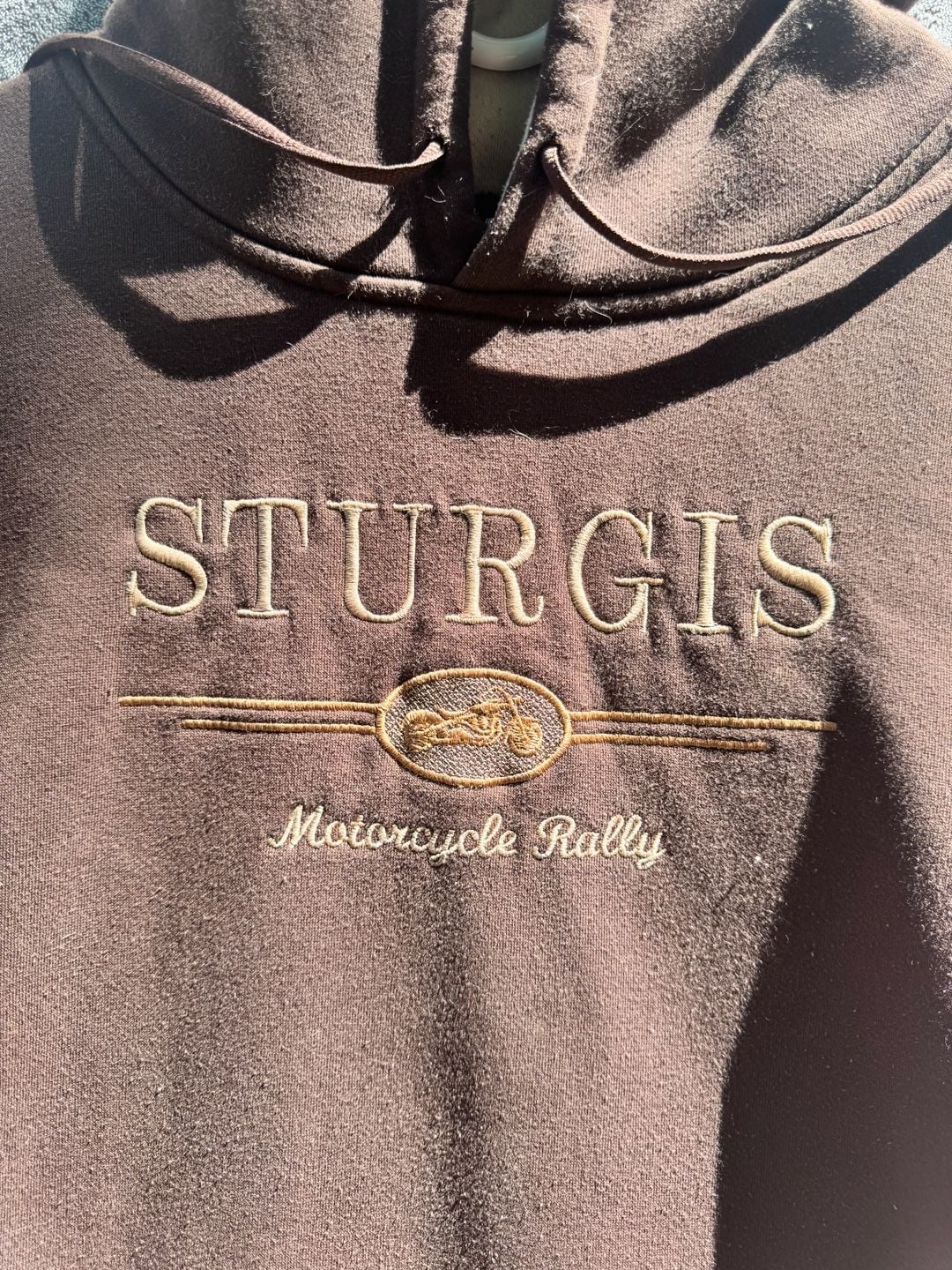 Kenpo Sturgis Motorcycle Rally Embroidered Brown Hoodie XXL 3