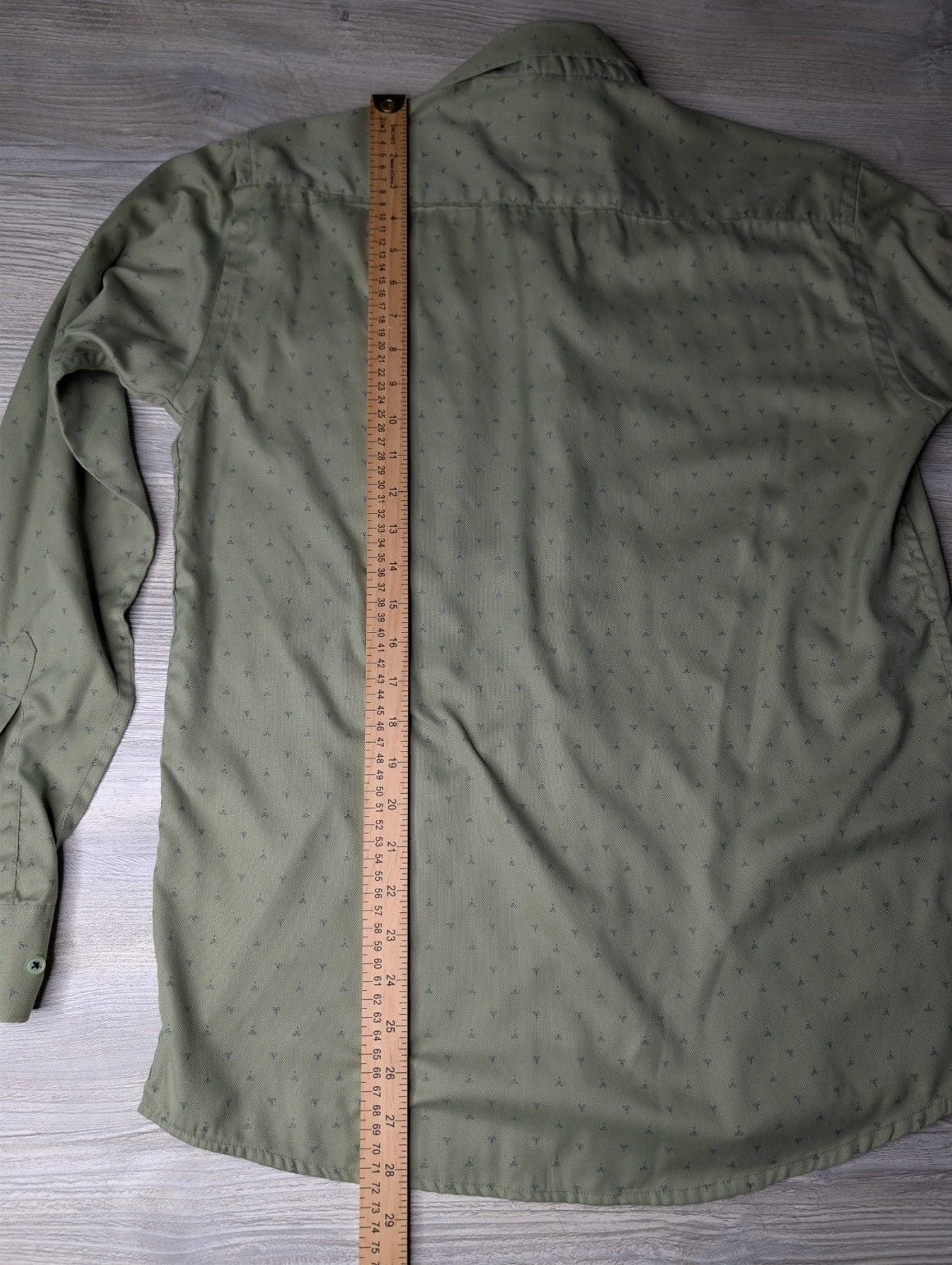 Sliver Jobbs Club Wear Olive Green Geometric Print Long Sleeve Button Down Shirt 7