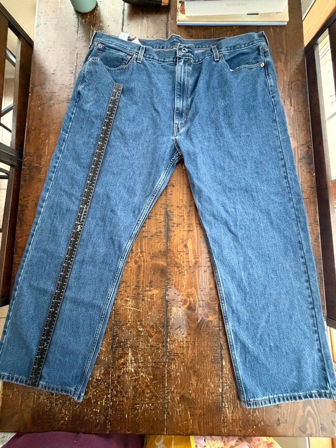 Levi's 505 Regular Fit Straight Leg Jeans W48 L30 Waterless 2