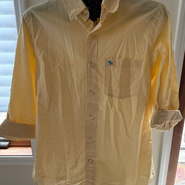Abercrombie & Fitch Yellow Gingham Check Button Down Shirt