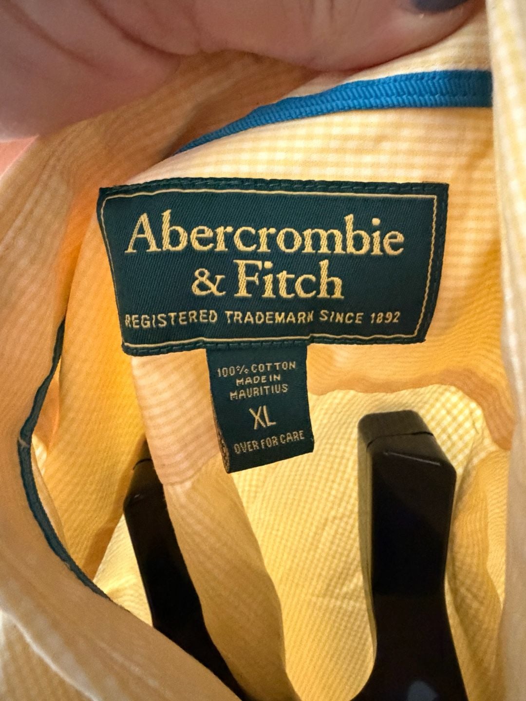 Abercrombie & Fitch Yellow Gingham Check Button Down Shirt 5