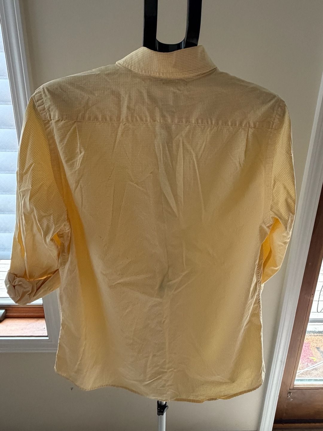 Abercrombie & Fitch Yellow Gingham Check Button Down Shirt 6