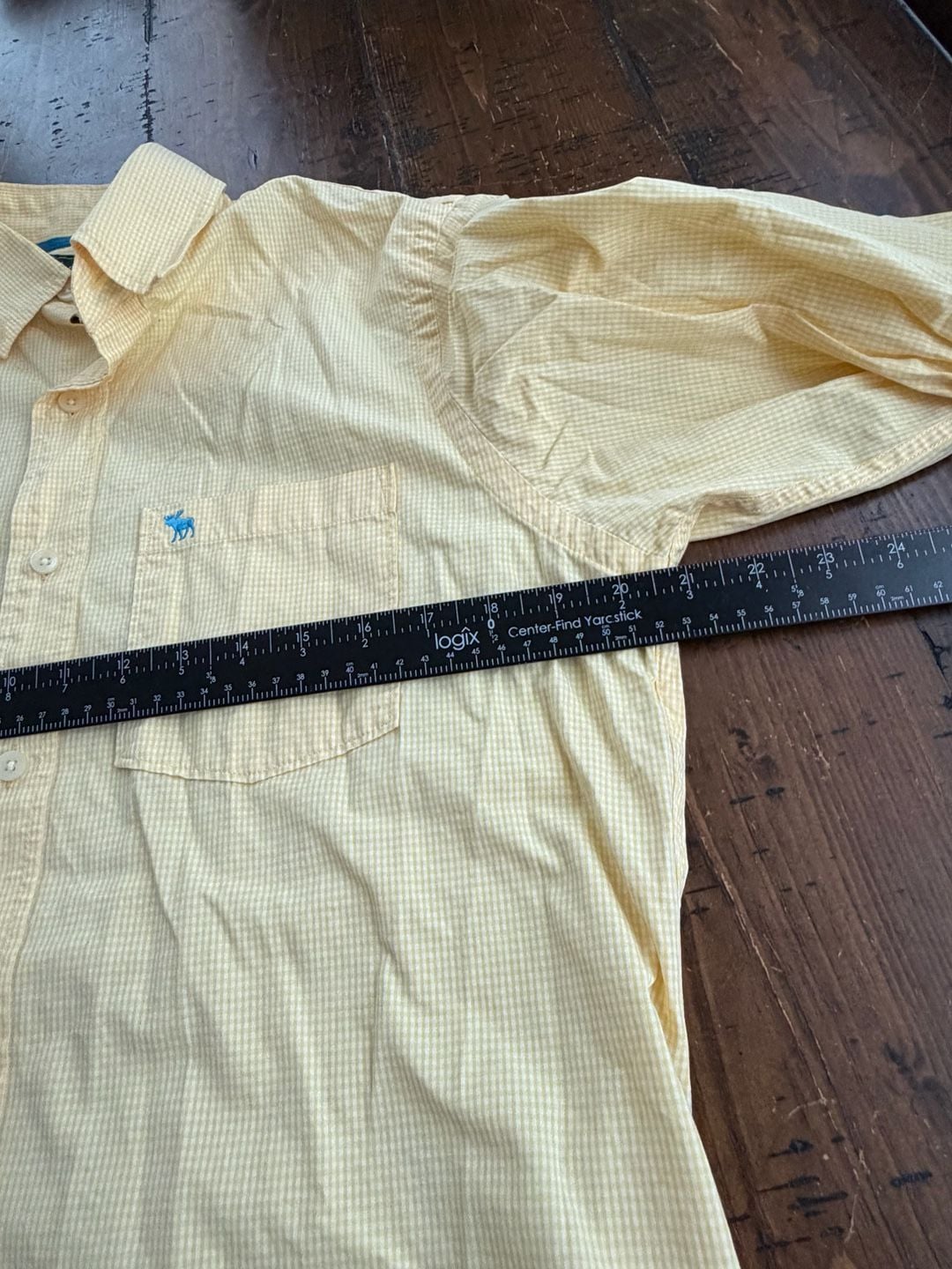 Abercrombie & Fitch Yellow Gingham Check Button Down Shirt 8