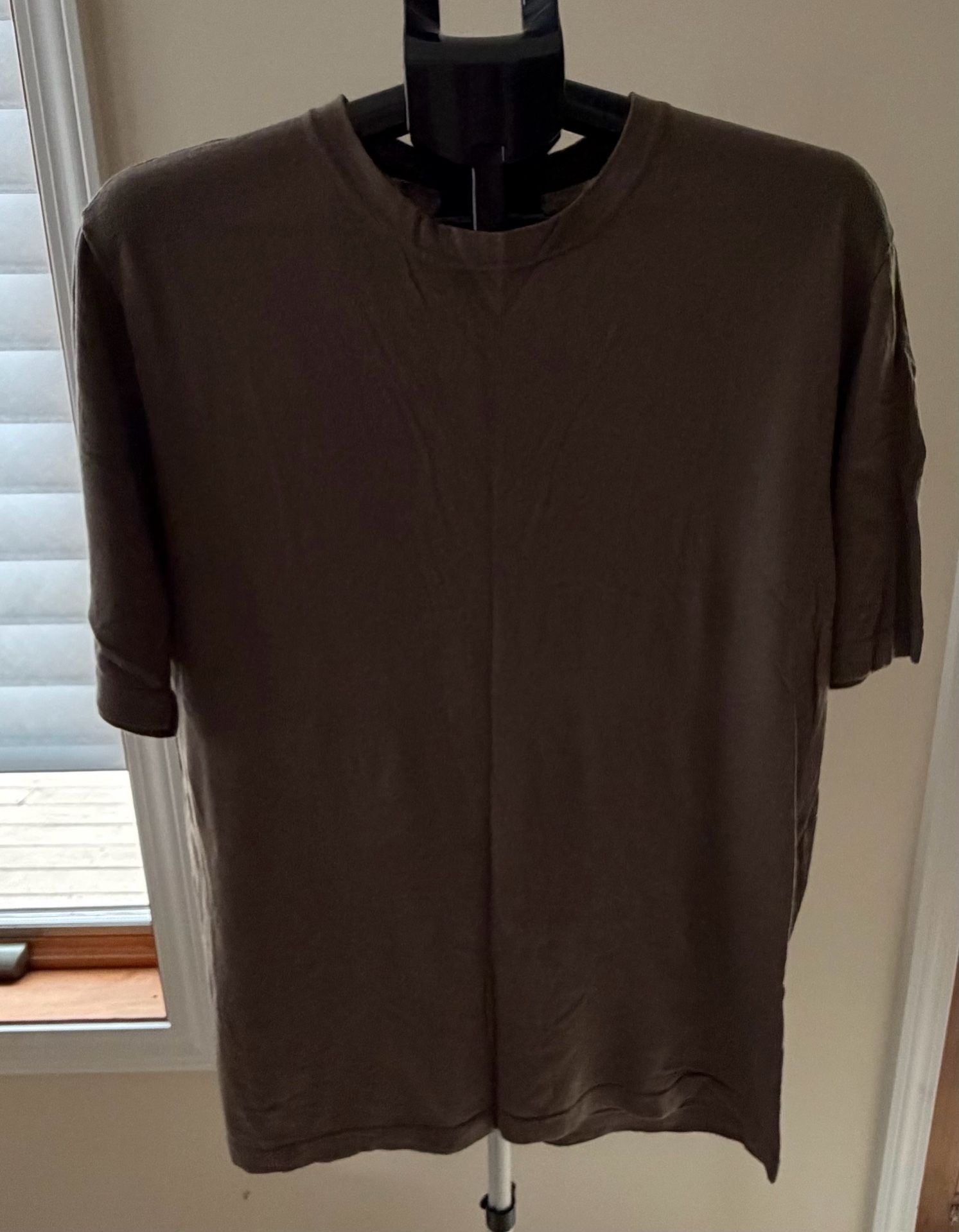 F/X Fusion Tencel & Nylon Short Sleeve Knit Sweater Tee Brown XL 2