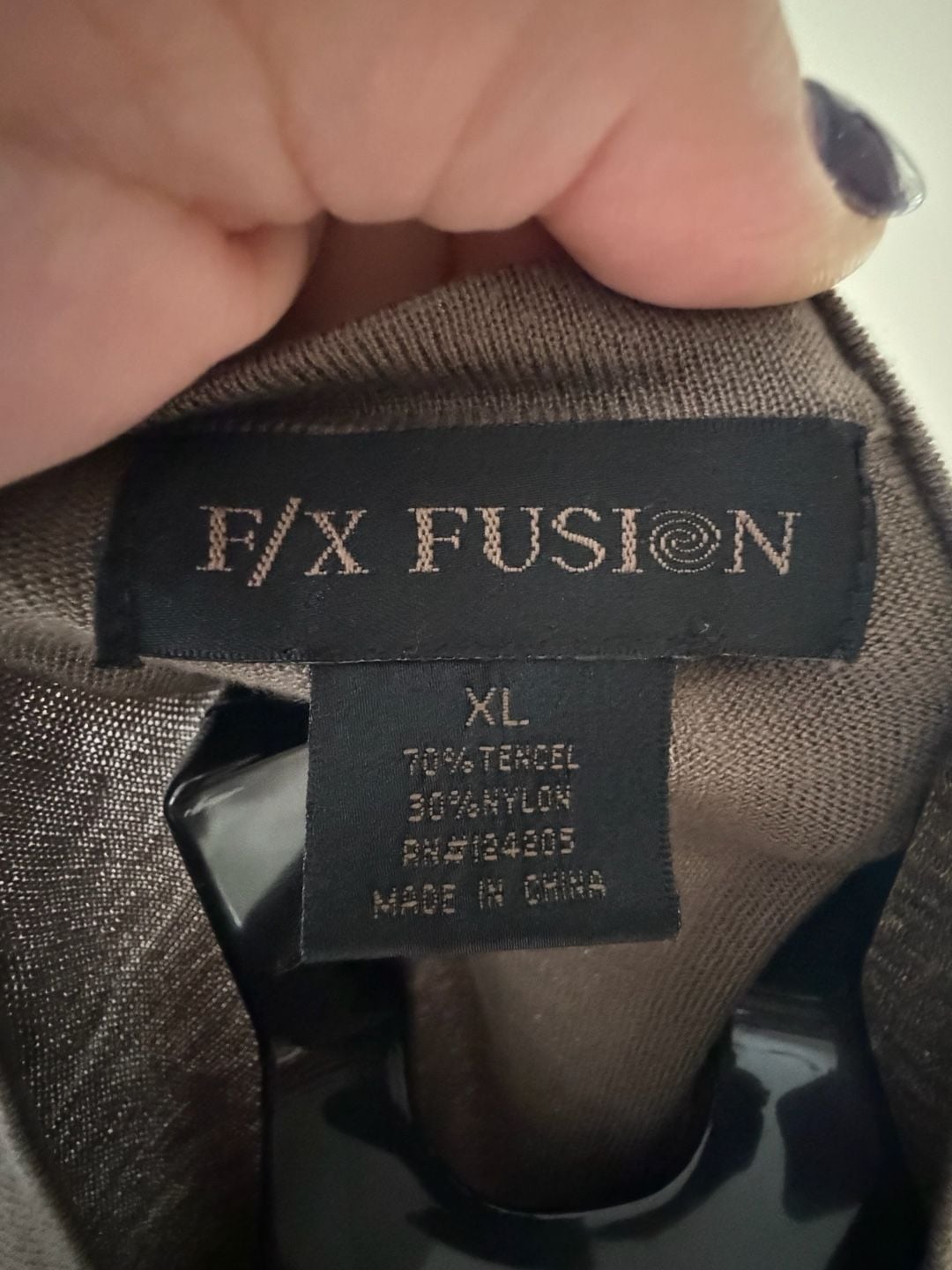 F/X Fusion Tencel & Nylon Short Sleeve Knit Sweater Tee Brown XL 5