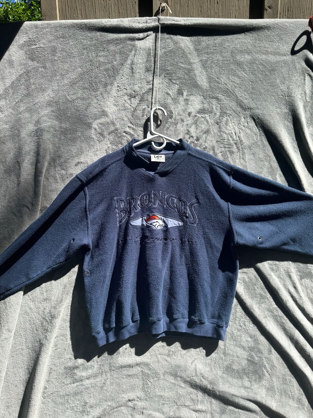 Vintage 90s Lee Sport Denver Broncos Terry Cloth Pullover Sweatshirt 2