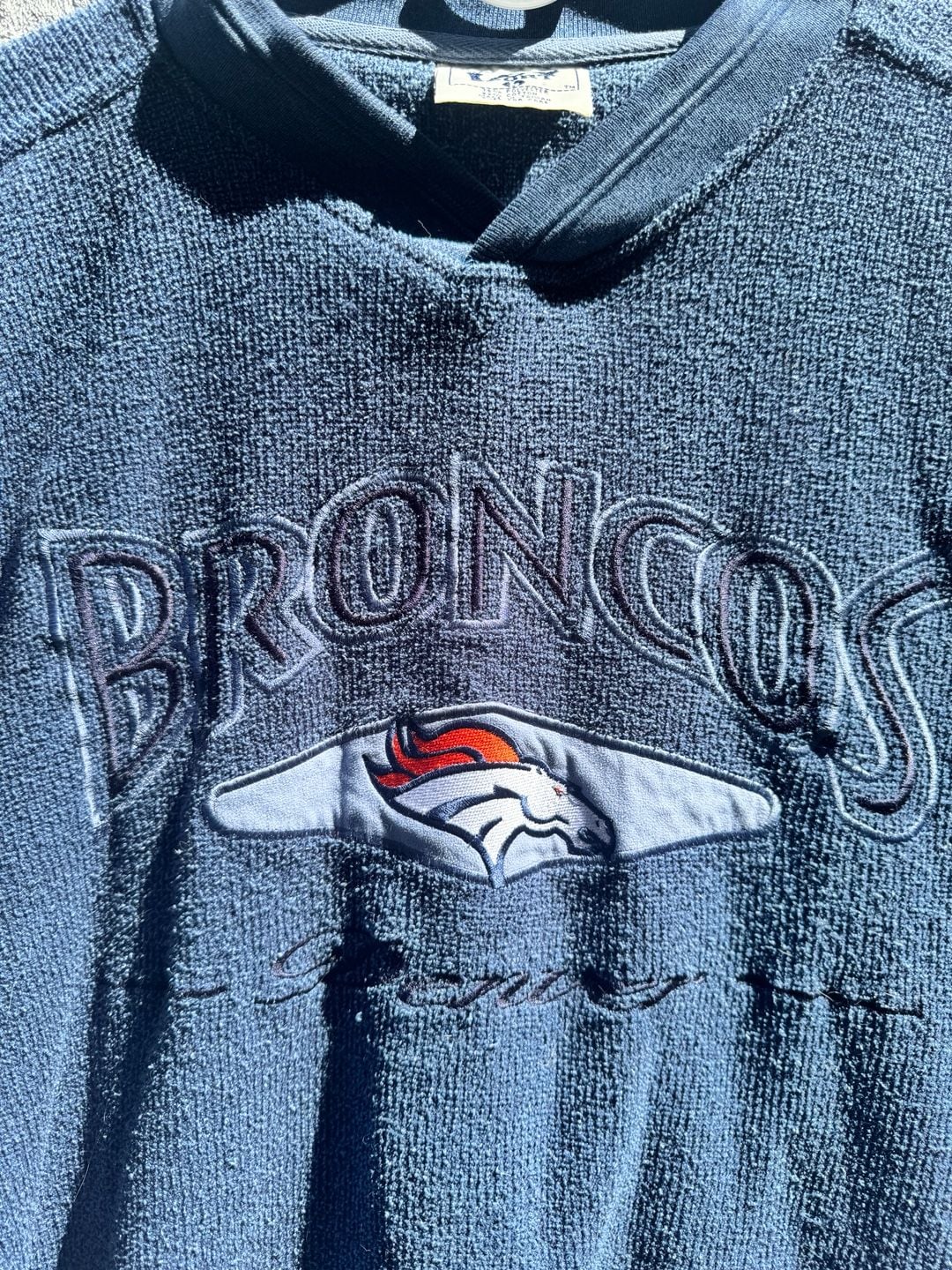 Vintage 90s Lee Sport Denver Broncos Terry Cloth Pullover Sweatshirt 3