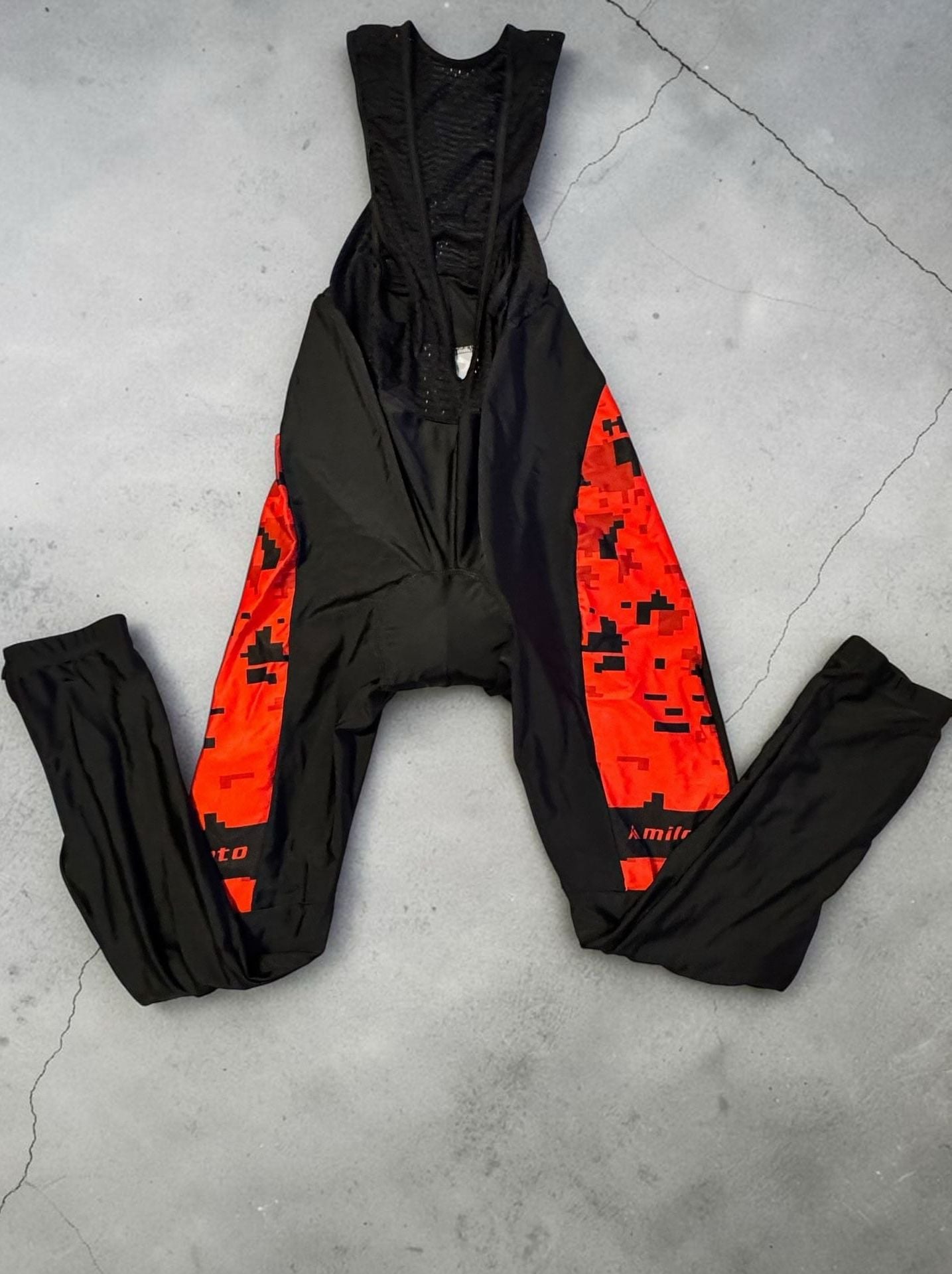 Miloto Men's Long Sleeve Cycling Jersey and Padded Bib Tights Set Red Digital Camo 4