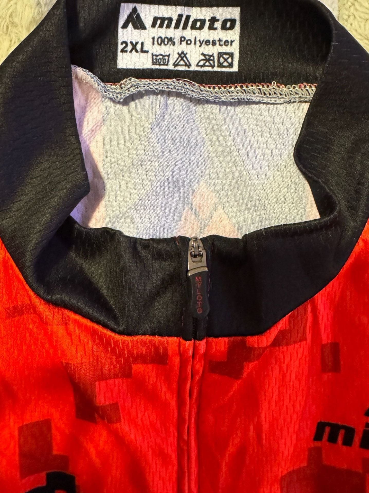 Miloto Men's Long Sleeve Cycling Jersey and Padded Bib Tights Set Red Digital Camo 6