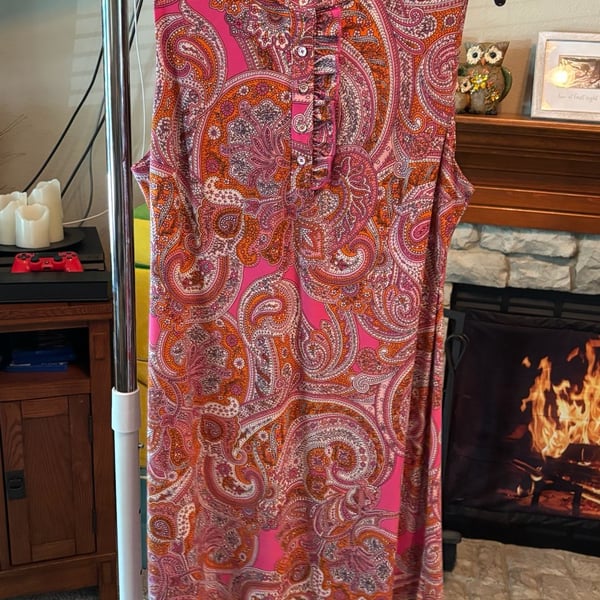 TOMMY HILFIGER - PINK PAISLEY MOD 60'S RETRO STYLE DRESS - NWT - MSRP $99
