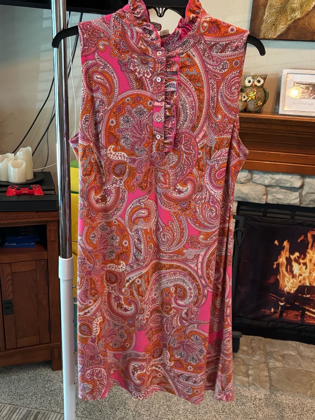 TOMMY HILFIGER - PINK PAISLEY MOD 60'S RETRO STYLE DRESS - NWT - MSRP $99 5