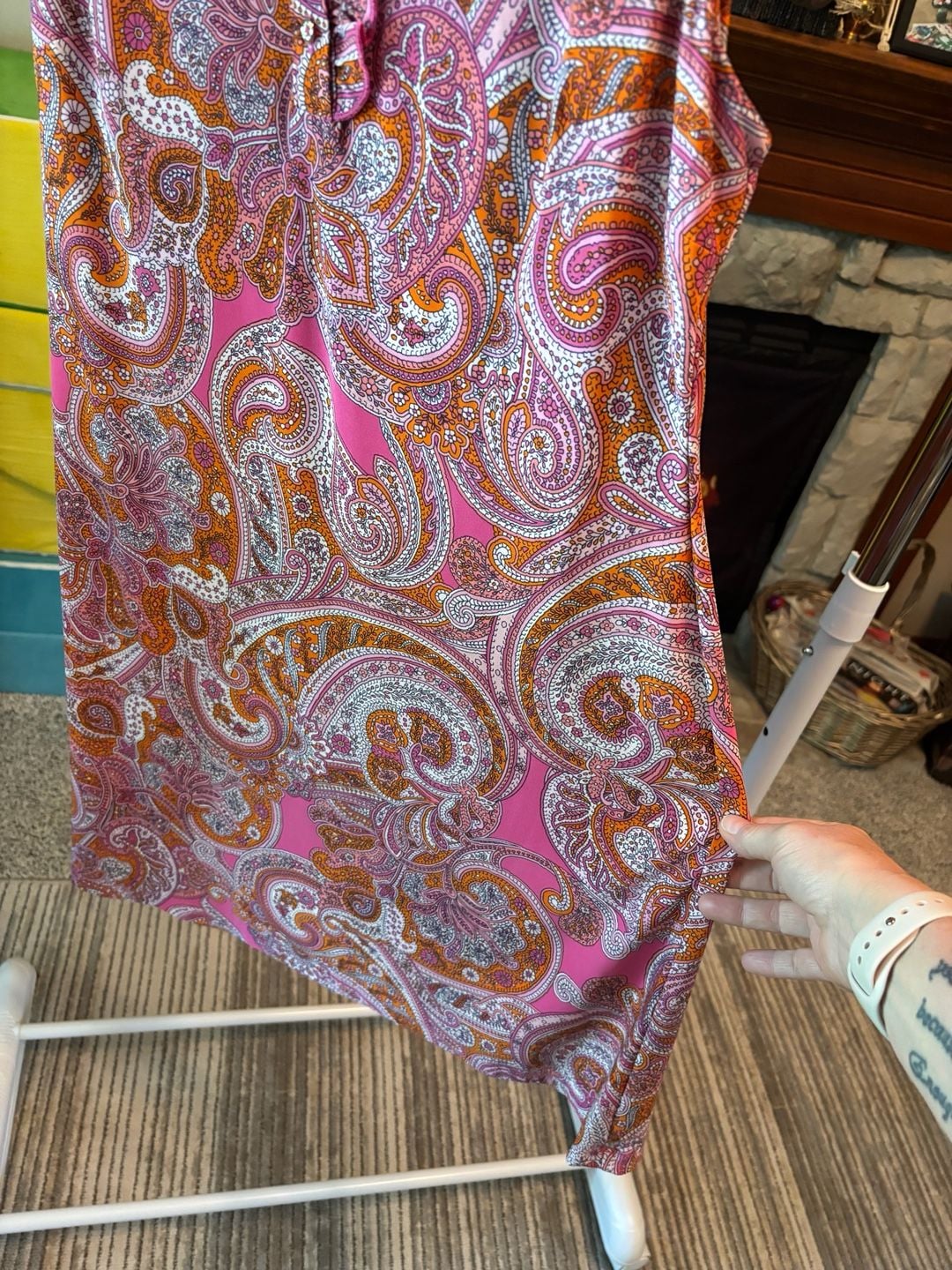 TOMMY HILFIGER - PINK PAISLEY MOD 60'S RETRO STYLE DRESS - NWT - MSRP $99 11