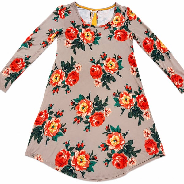 Matilda Jane Gray Floral Say I'm a Dreamer Shift Dress SZ Medium