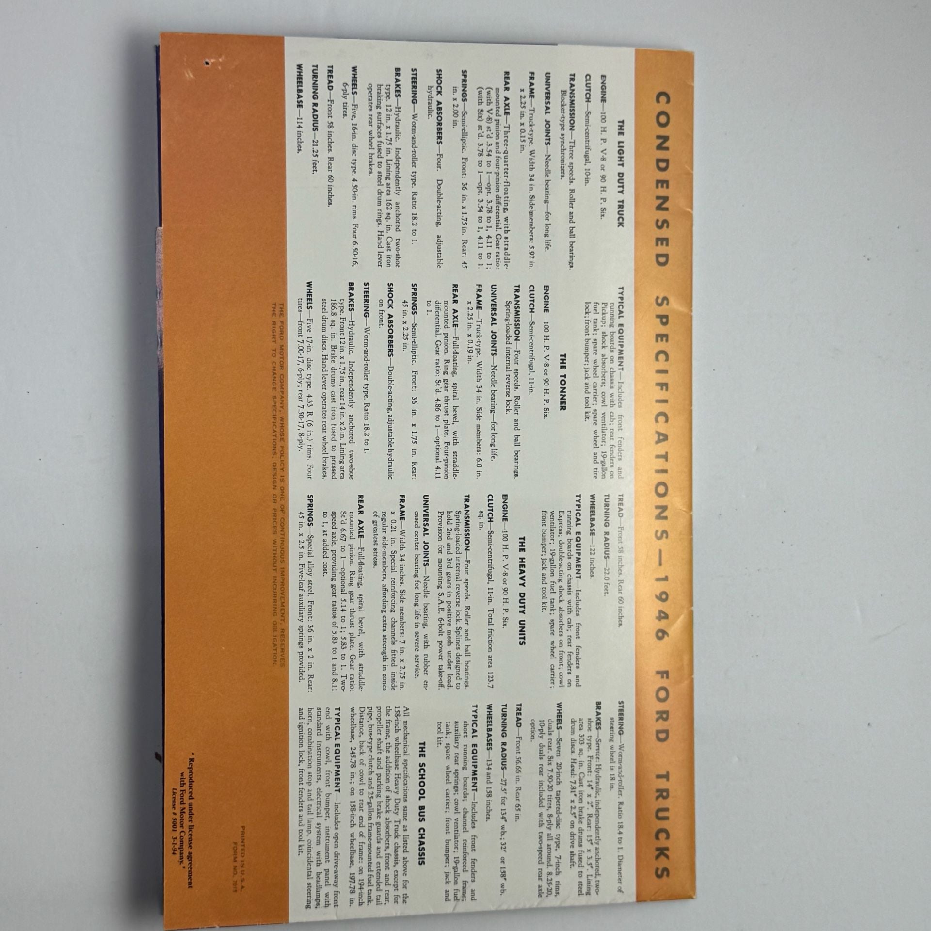 1946 Ford Truck Full-Line Sales Folder Brochure Replica 7