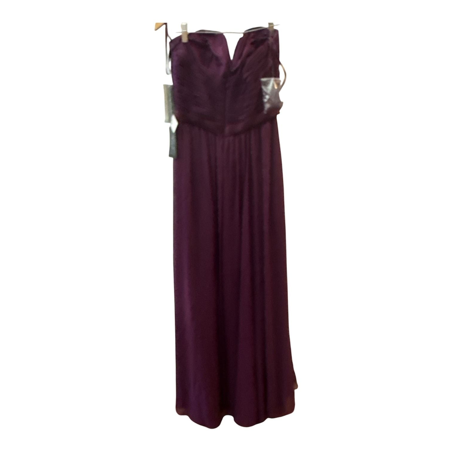 Angelina Faccenda by Mori Lee 20421 Strapless Ruched Chiffon Gown in Eggplant 7